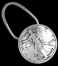 Be-Decked's  Walking Liberty Silver Half Dollar Key Ring 